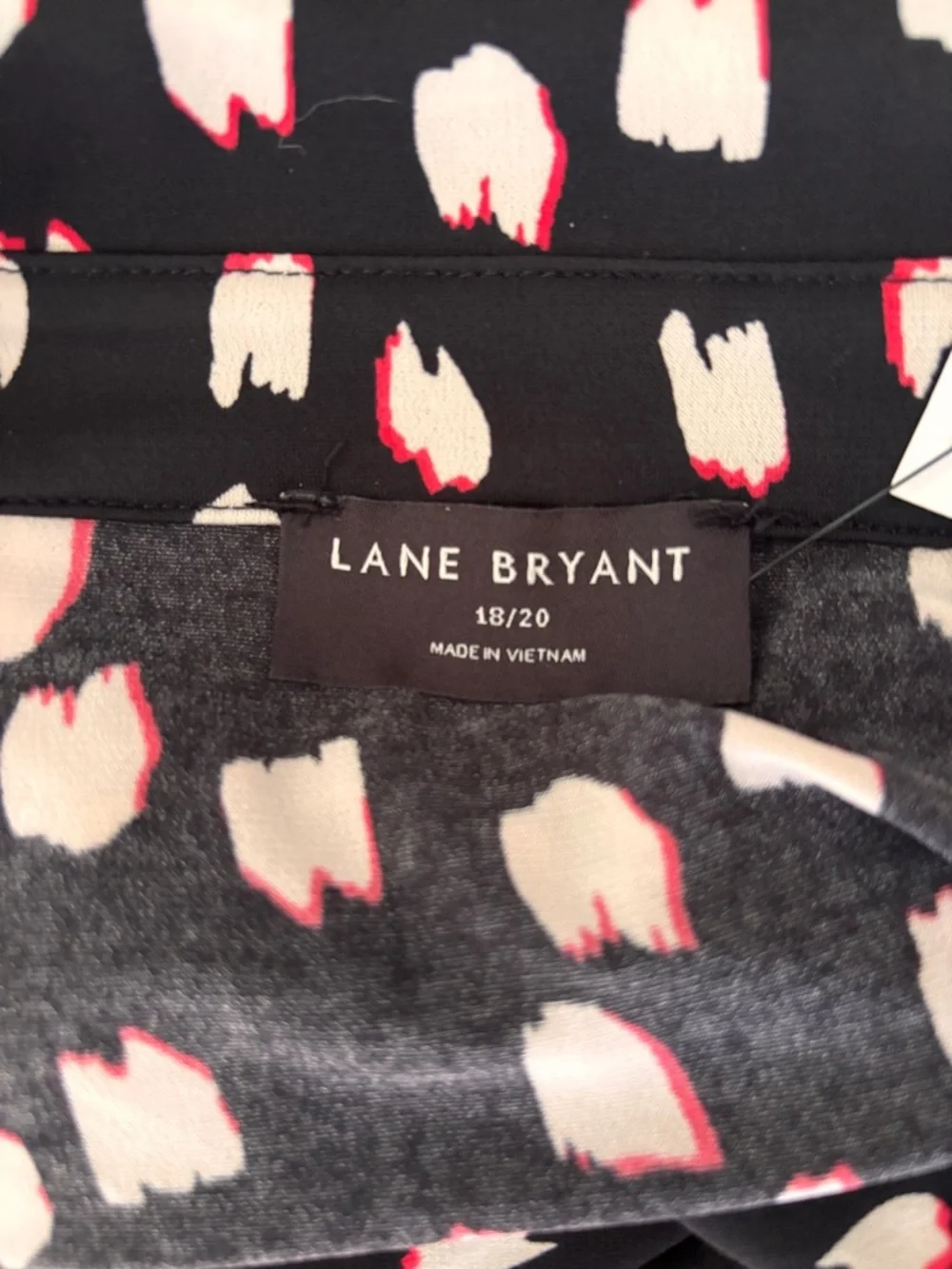 NWT Lane Bryant Classic Crop Collared Black/White Surplice Shirt Size 18-20 - Picture 8 of 8